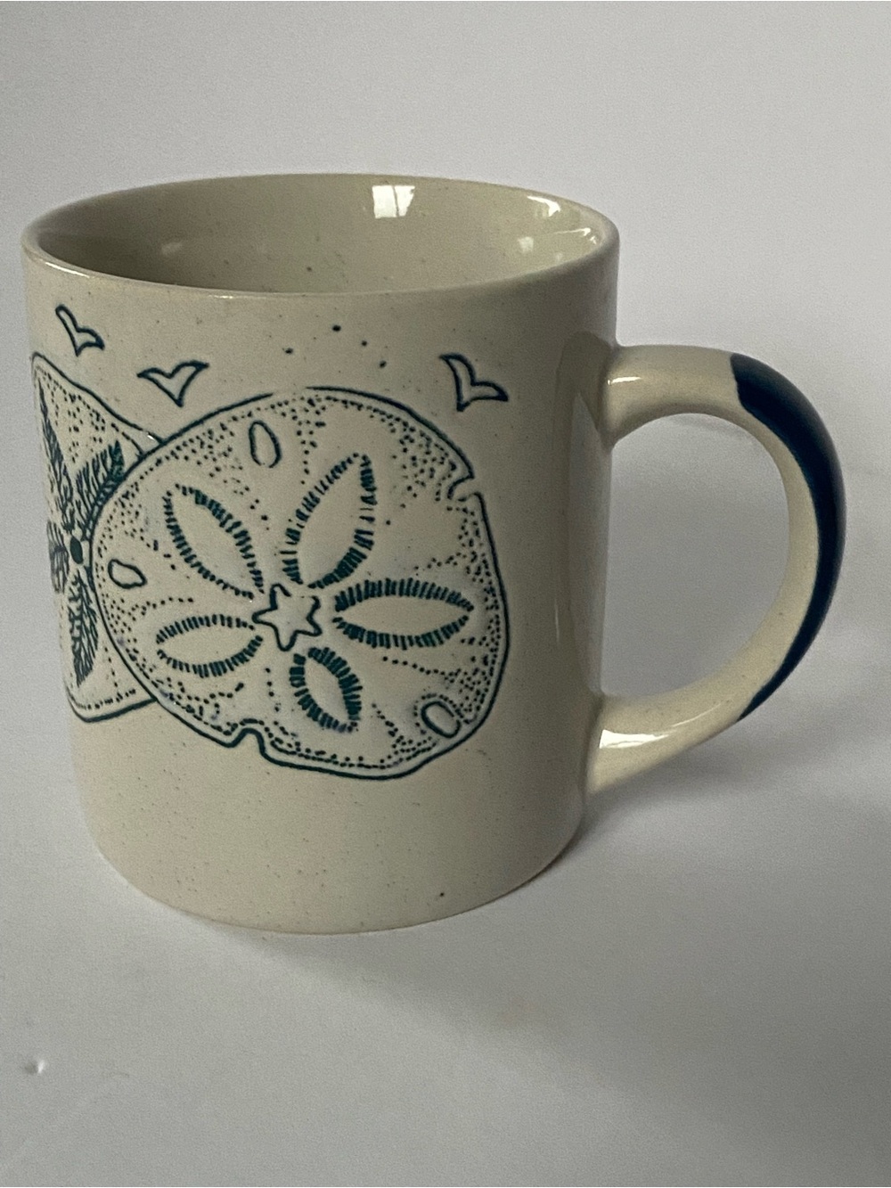 Otagiri Mug Seashell The Legend Of The Sand dollar Embossed Beige Green Coffee